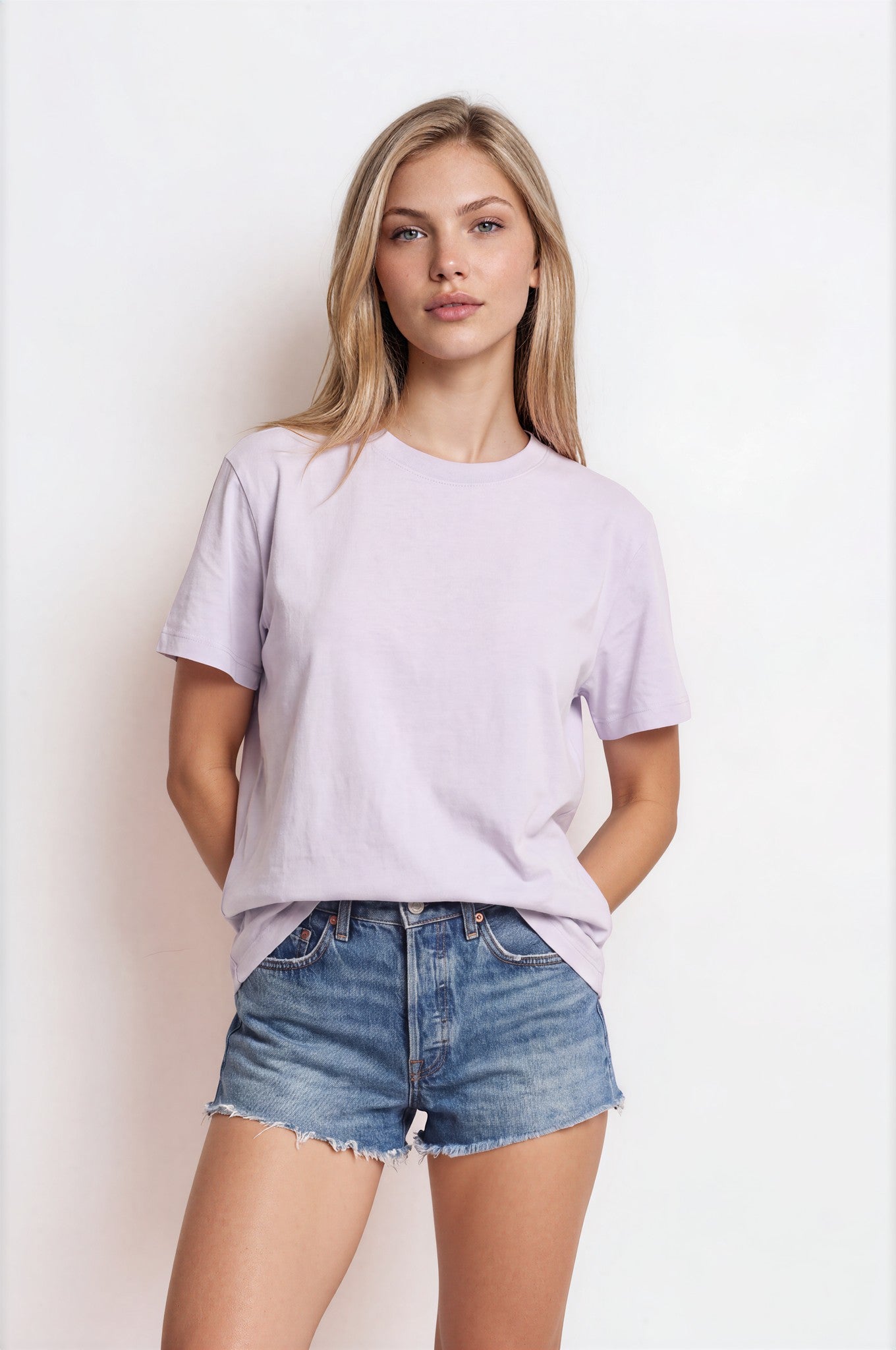 Crew neck short sleeve short sleeve, Side hem slit with reinforced bartack