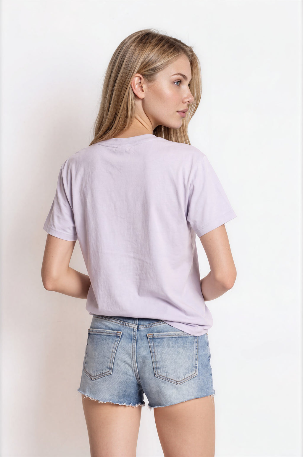 Crew neck short sleeve short sleeve, Side hem slit with reinforced bartack