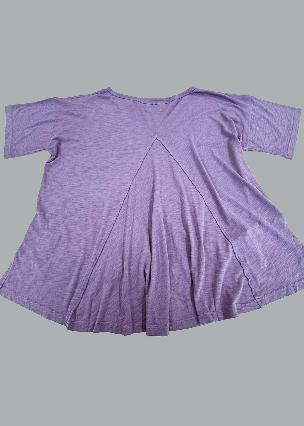 Cotton Slub Top: Off Shoulder Back Flare Tee - Made in USA