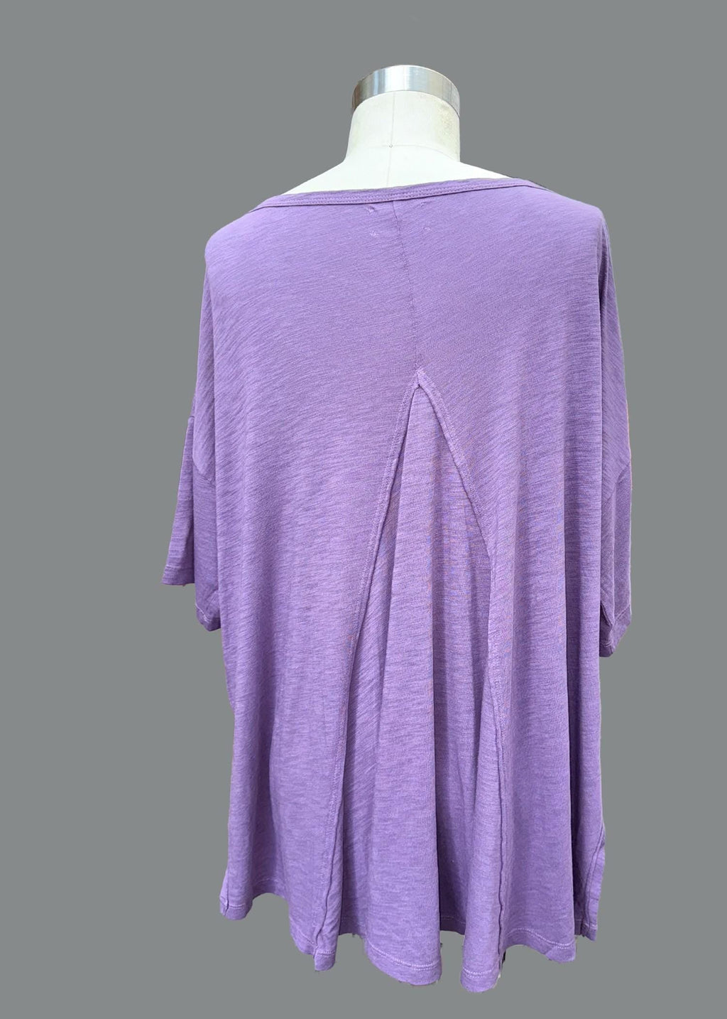 Cotton Slub Top: Off Shoulder Back Flare Tee - Made in USA
