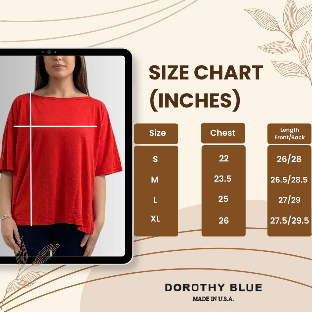 Cotton Slub Top: Off Shoulder Back Flare Tee - Made in USA